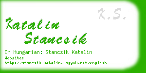 katalin stancsik business card